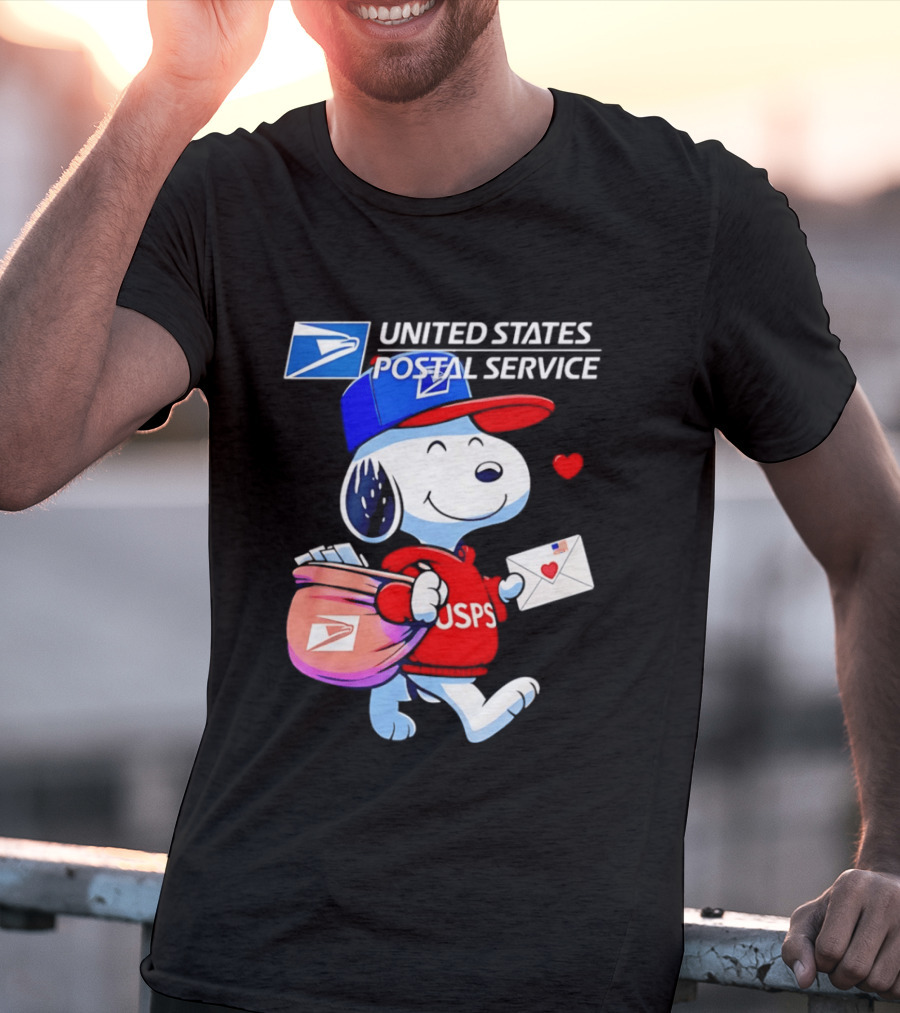 Snoopy USPS Mail Carrier United States Postal Service Official Collaboration T-Shirt