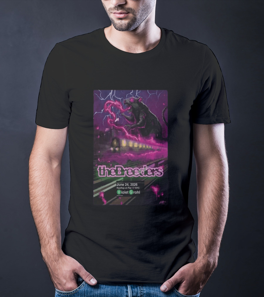 The Breeders June 24 2026 Rooftop At Pier 17 NYC Violet Grohl Guest T-Shirt