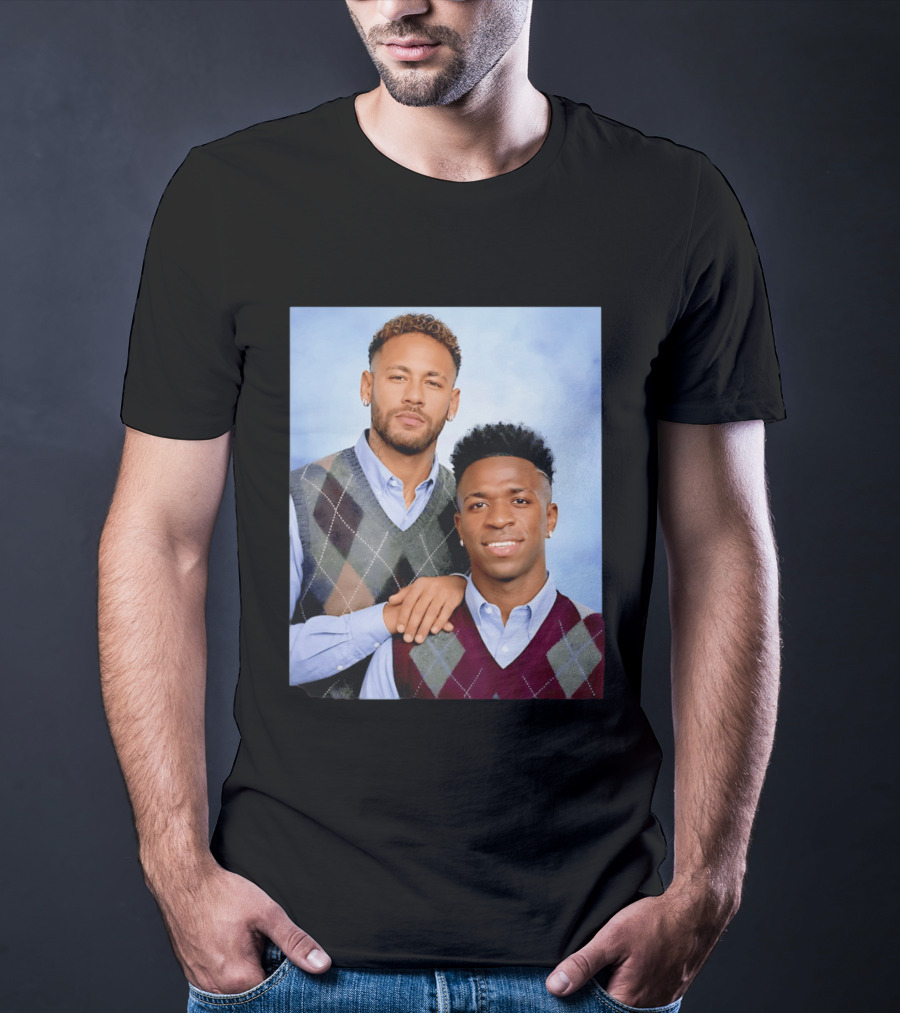 Neymar Jr Vinicius Jr Step Brothers Argyle Sweater Look T-Shirt