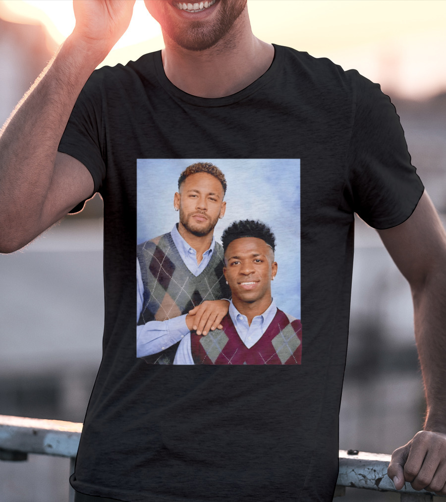 Neymar Jr Vinicius Jr Step Brothers Argyle Sweater Look T-Shirt
