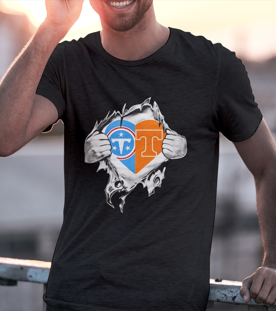 Tennessee Titans Tennessee Volunteers Heart T-Shirt