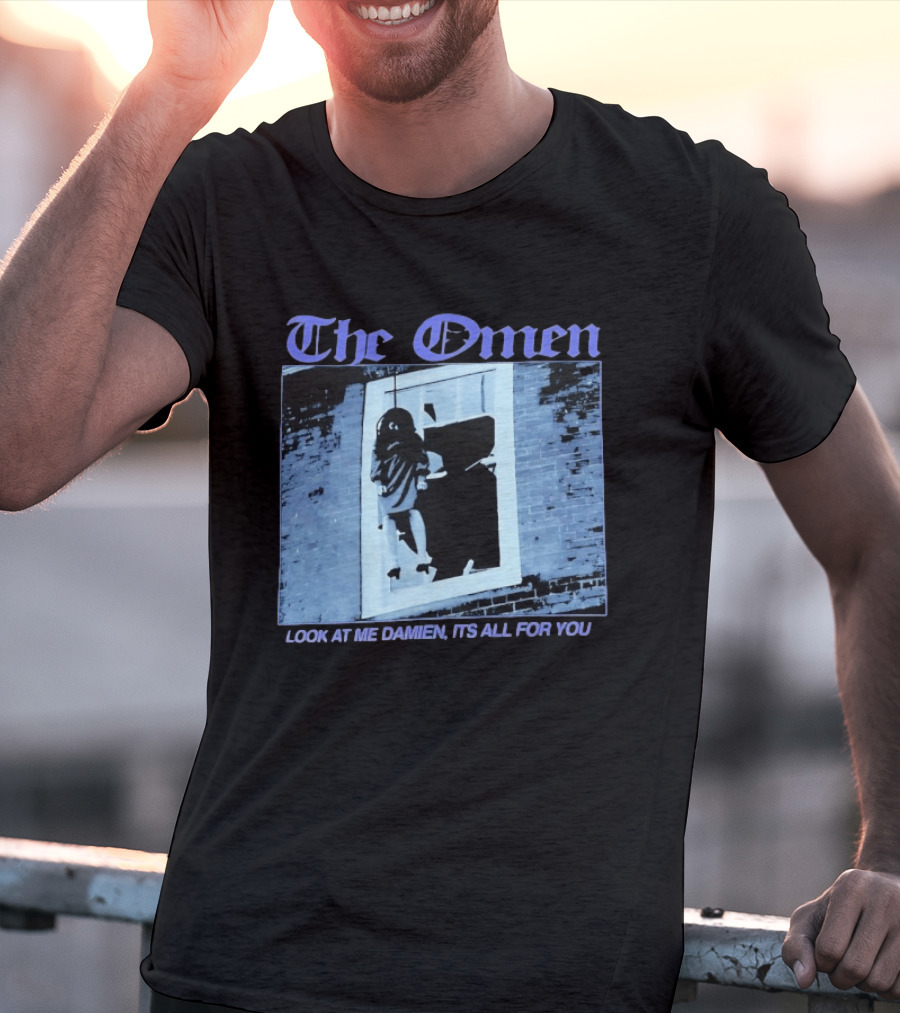 The Omen Look At Me Damien It's All For You Classic Horror Scene T-Shirt