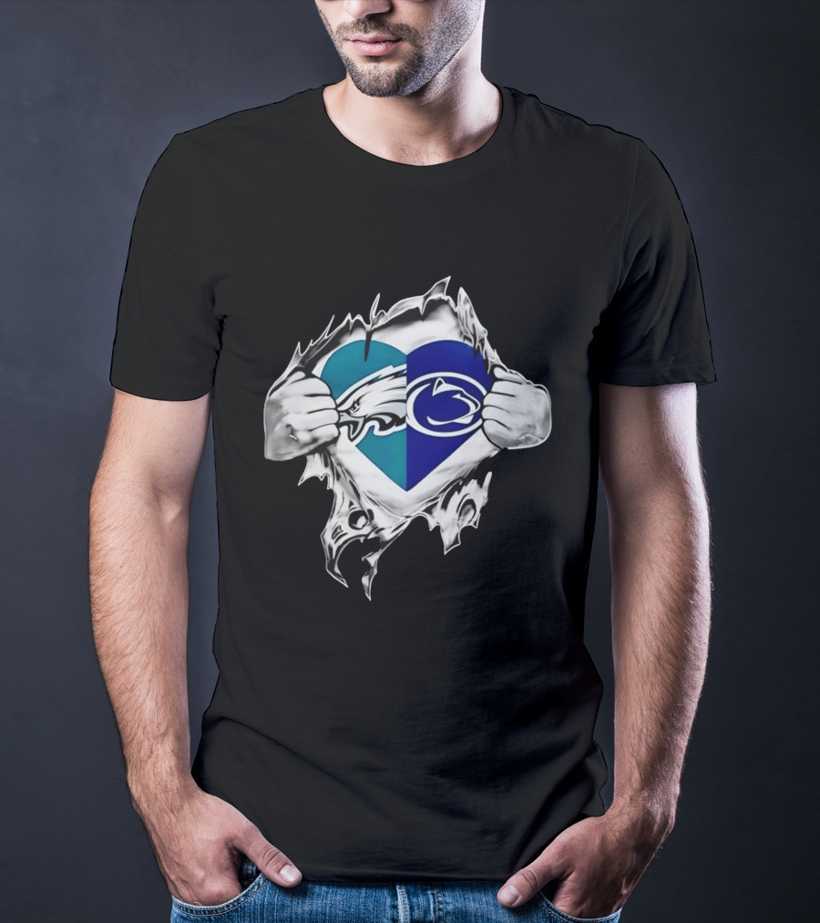 Philadelphia Eagles Penn State Nittany Lions Heart T-Shirt
