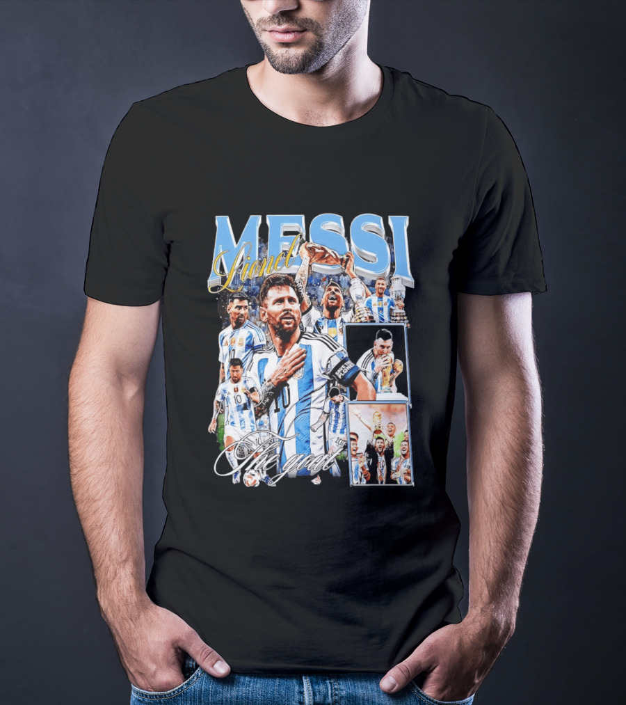 Lionel Messi The Goat Argentina National Football Team Celebration T-Shirt