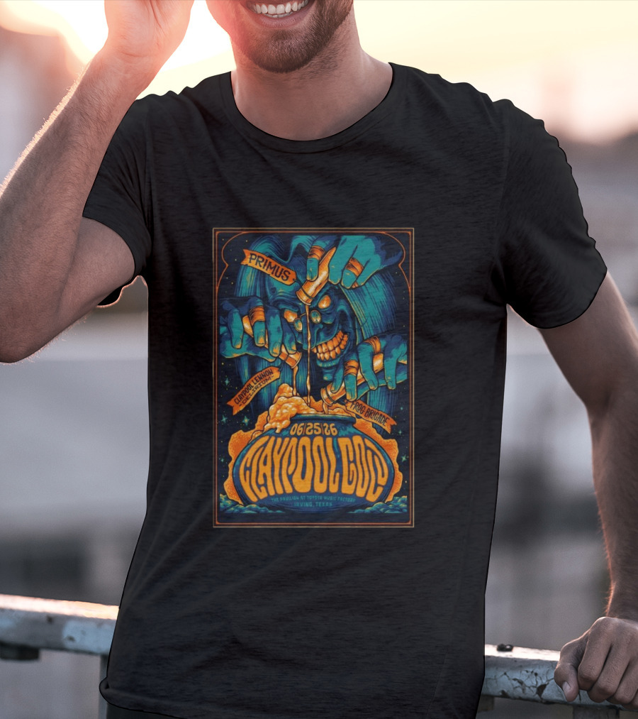 Primus Claypool Lennon Delirium Frog Brigade June 25 2026 Pavilion Toyota Music Factory Irving TX T-Shirt