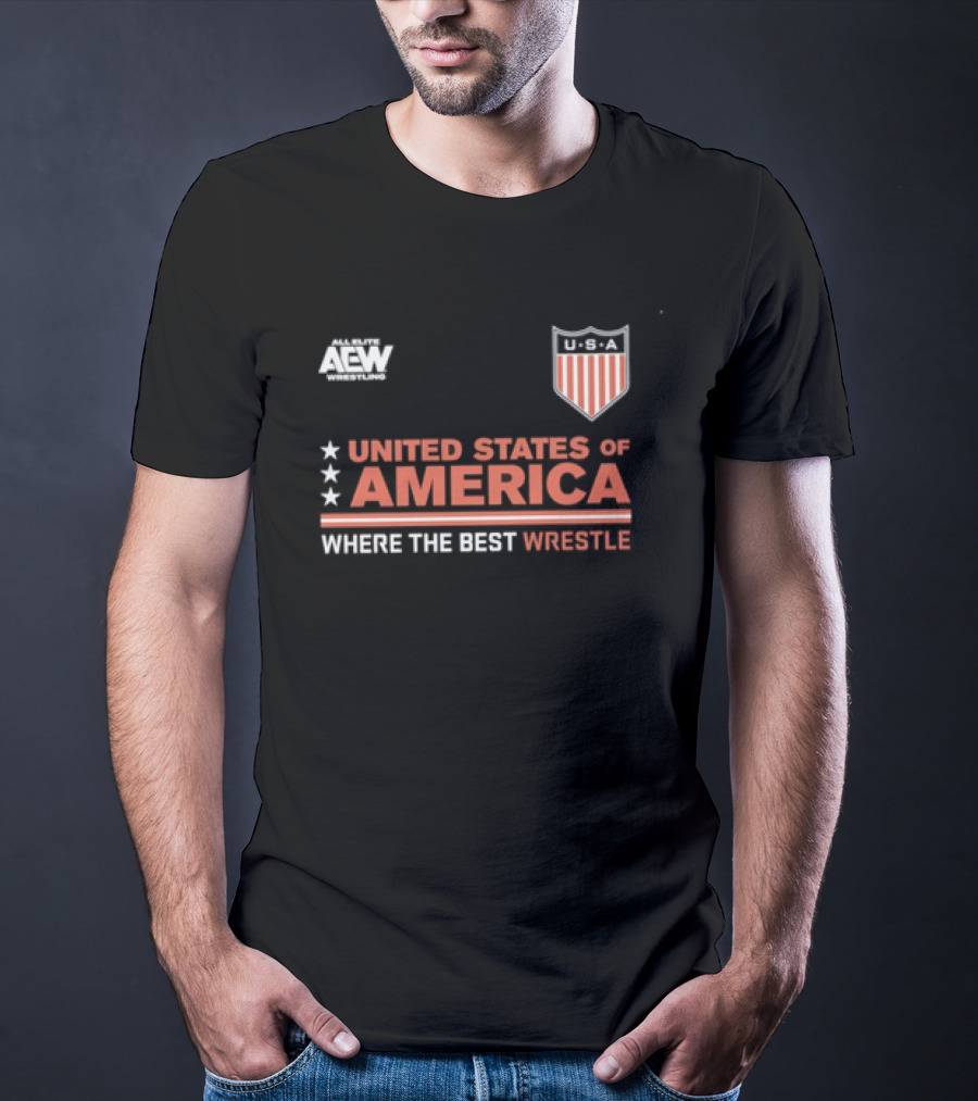 AEW United States Of America Where The Best Wrestle FCBA T-Shirt