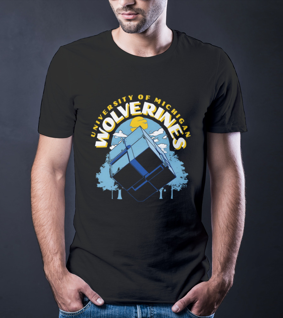 University Of Michigan Wolverines Rubik's Cube Puzzle Logic Theory T-Shirt