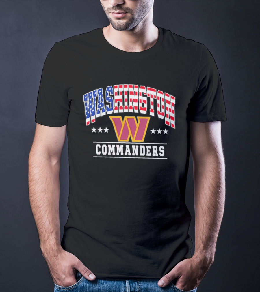 Washington Commanders Americana W Logo 250th Anniversary Celebration T-Shirt