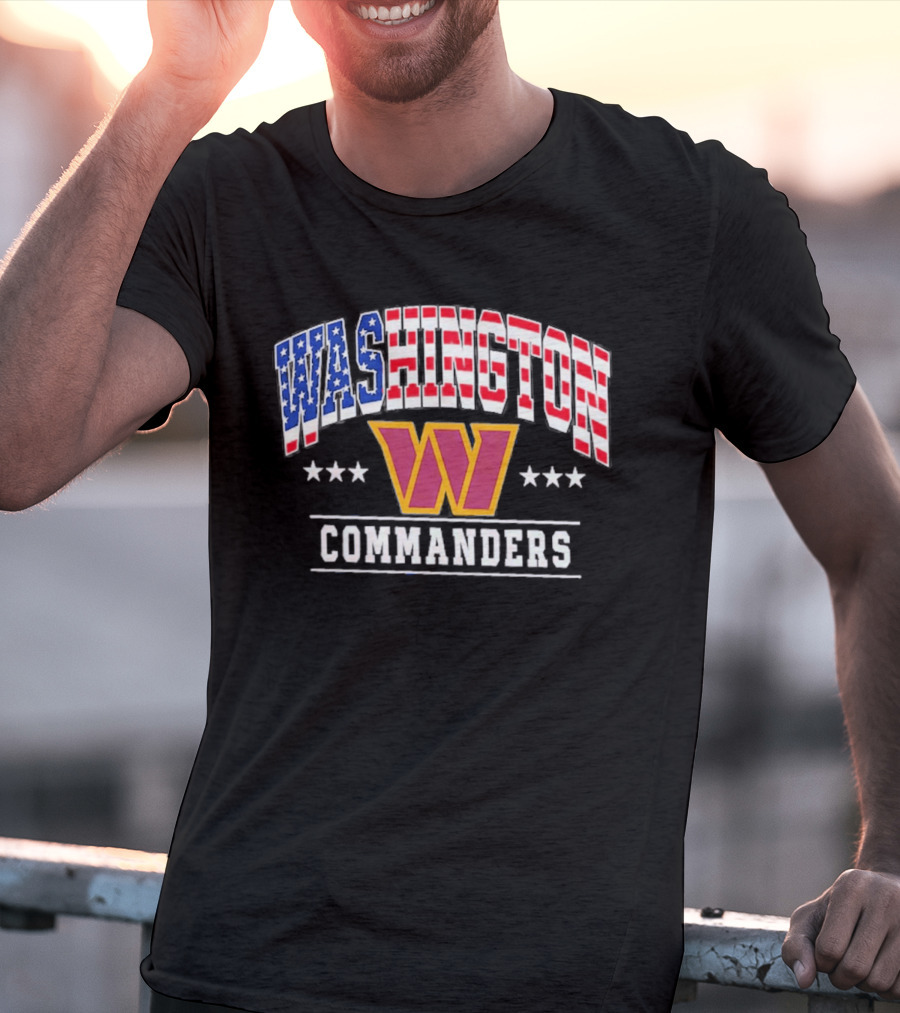 Washington Commanders Americana W Logo 250th Anniversary Celebration T-Shirt