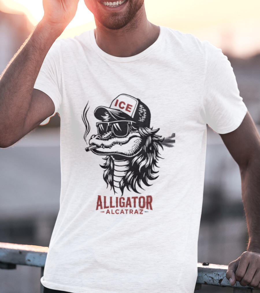Alligator Alcatraz Ice Smoking T-Shirt