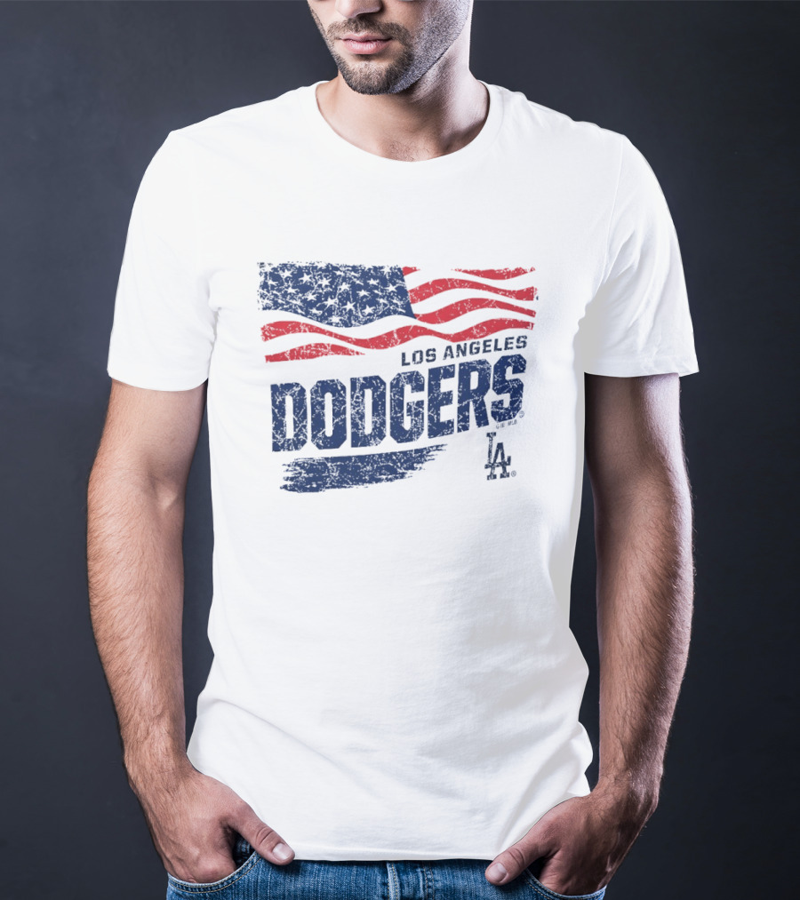 Los Angeles Dodgers American Flag T-Shirt