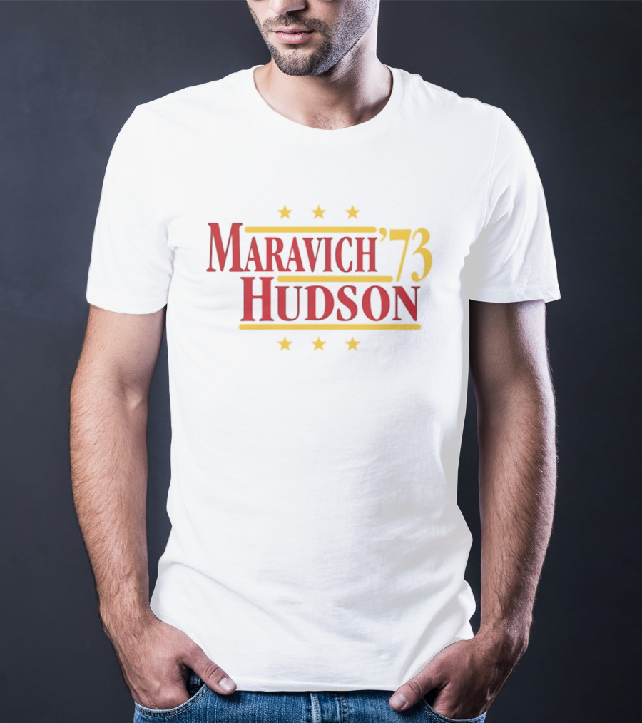 Atlanta Hawks Maravich Hudson 1973 NBA Stars T-Shirt