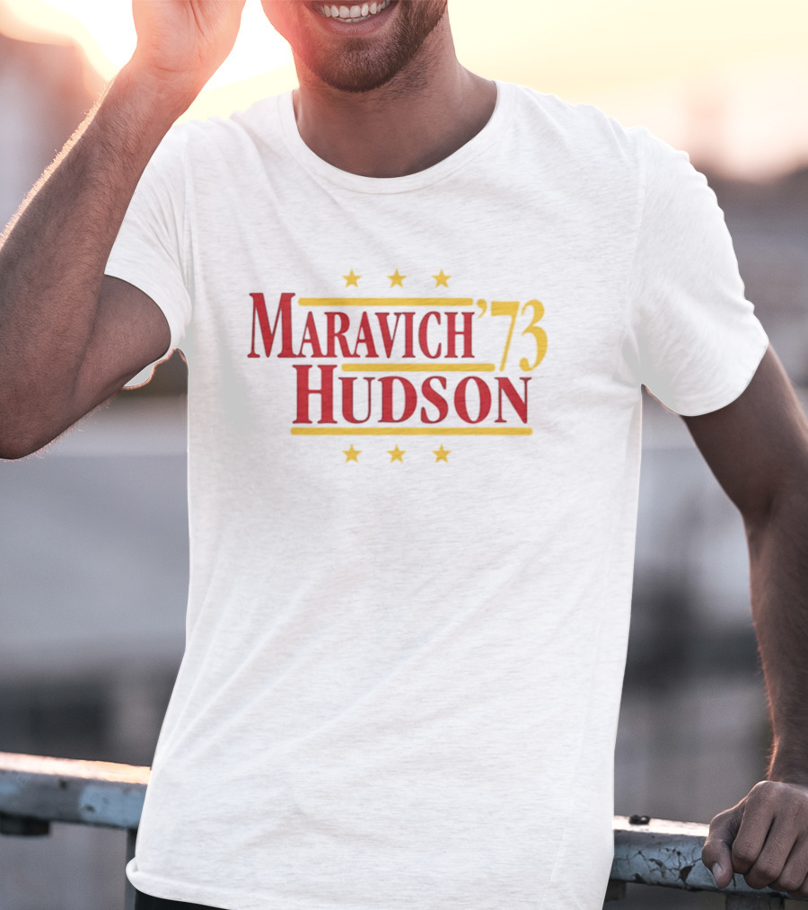 Atlanta Hawks Maravich Hudson 1973 NBA Stars T-Shirt