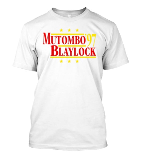 Mutombo Blaylock '97 Atlanta Hawks NBA Stars T-Shirt