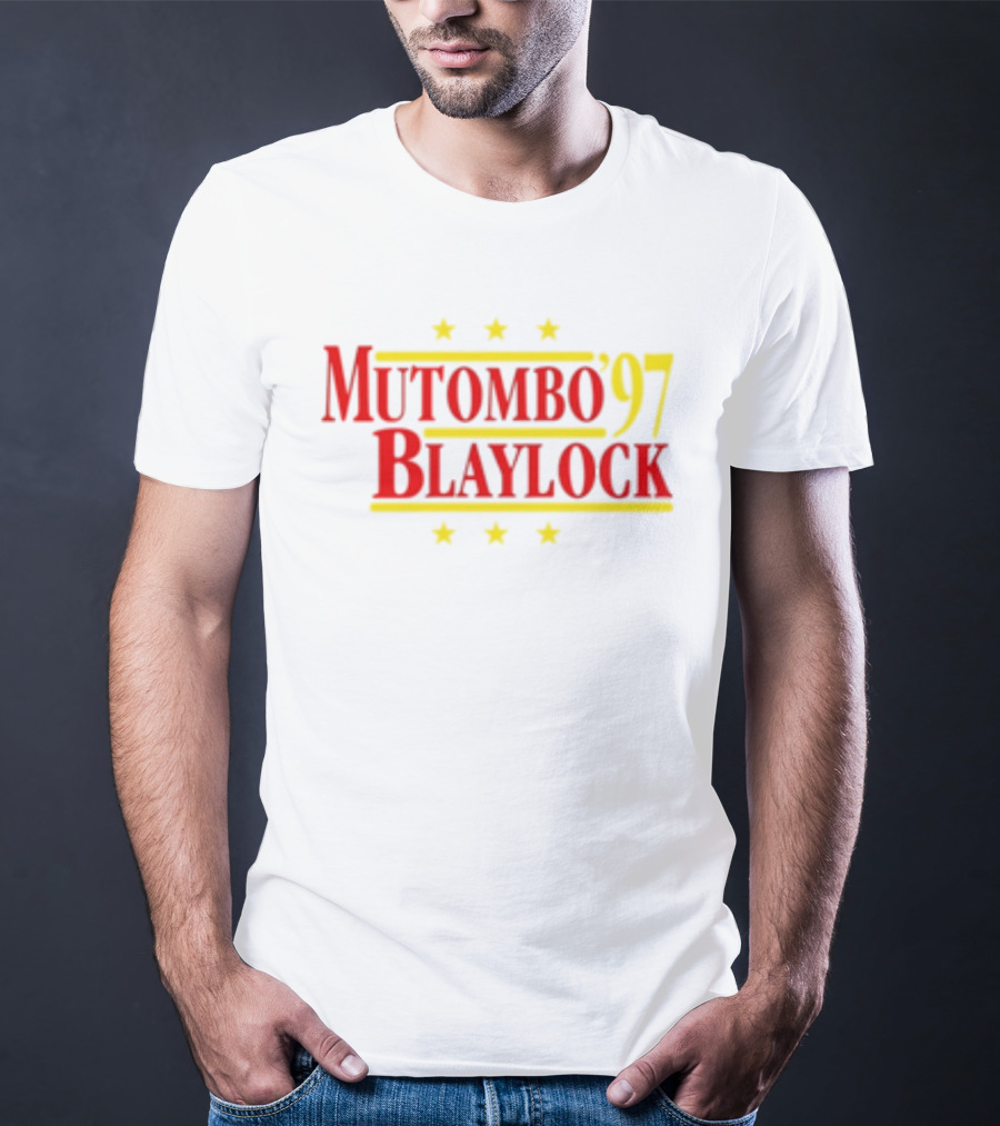 Mutombo Blaylock '97 Atlanta Hawks NBA Stars T-Shirt