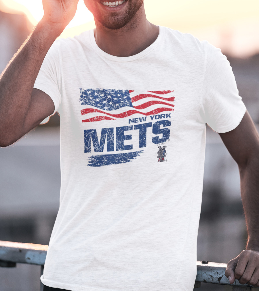 New York Mets 4th Of July American Flag Stars And Stripes 250th Anniversary T-Shirt