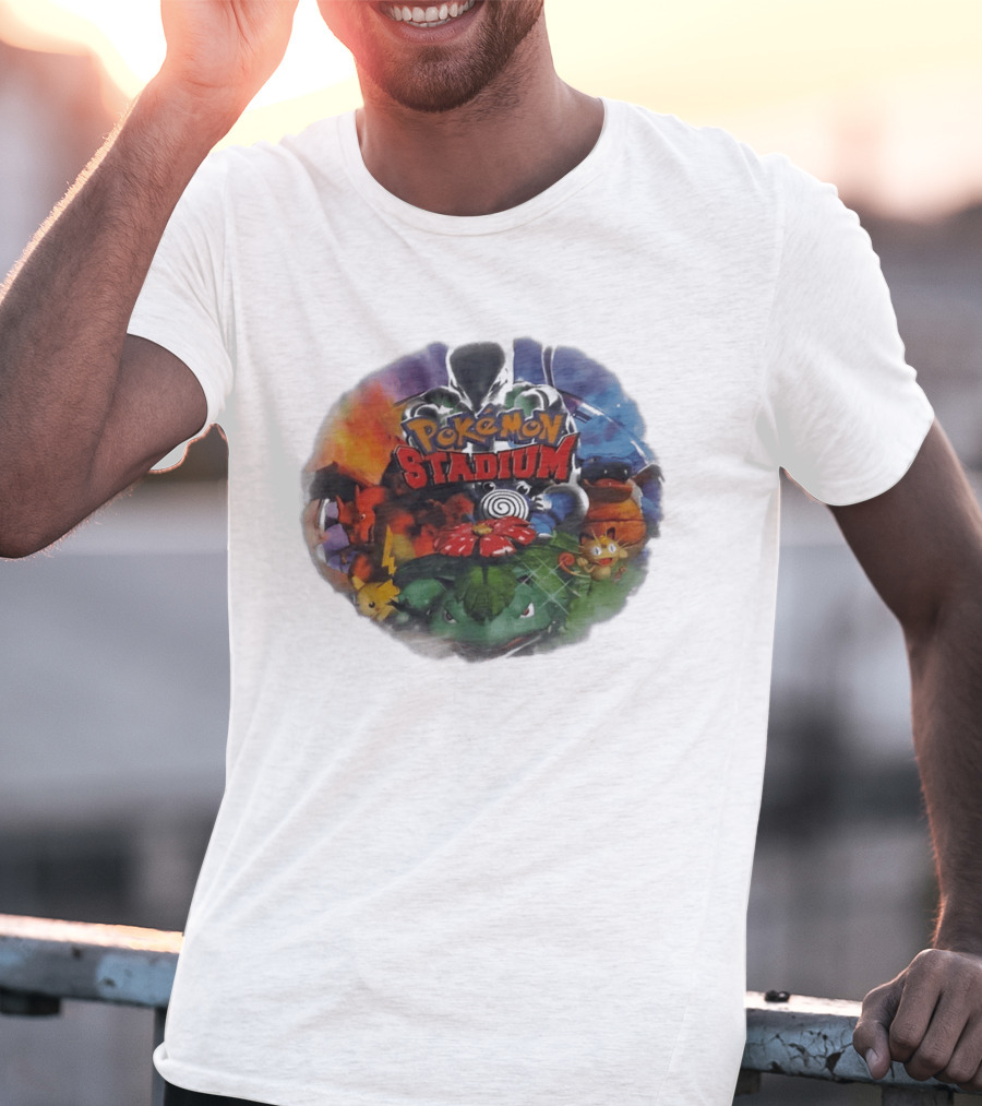Pokémon Stadium Venusaur Charizard Squirtle Meowth Pikachu Retro Gaming Fan Favorite T-Shirt
