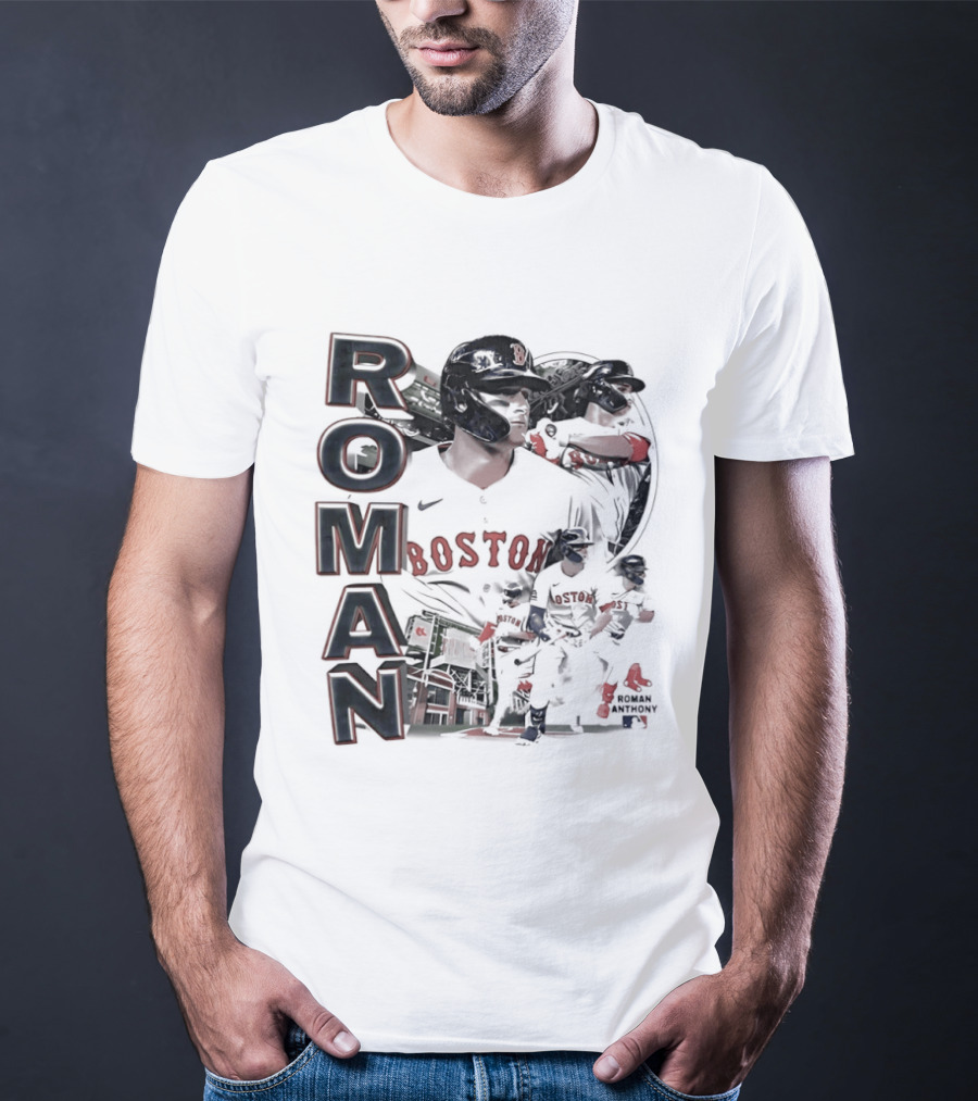 Roman Anthony Boston Red Sox 90s Bootleg Collage T-Shirt