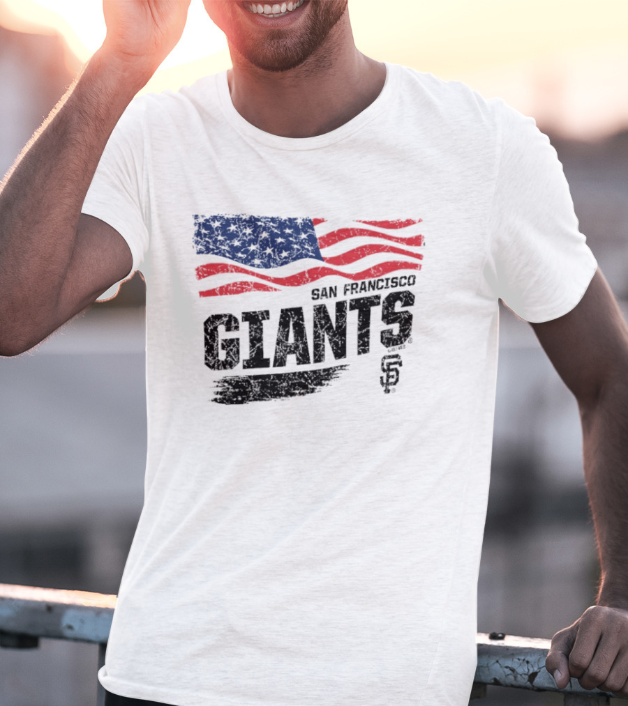 San Francisco Giants American Flag 4th Of July Celebration T-Shirt