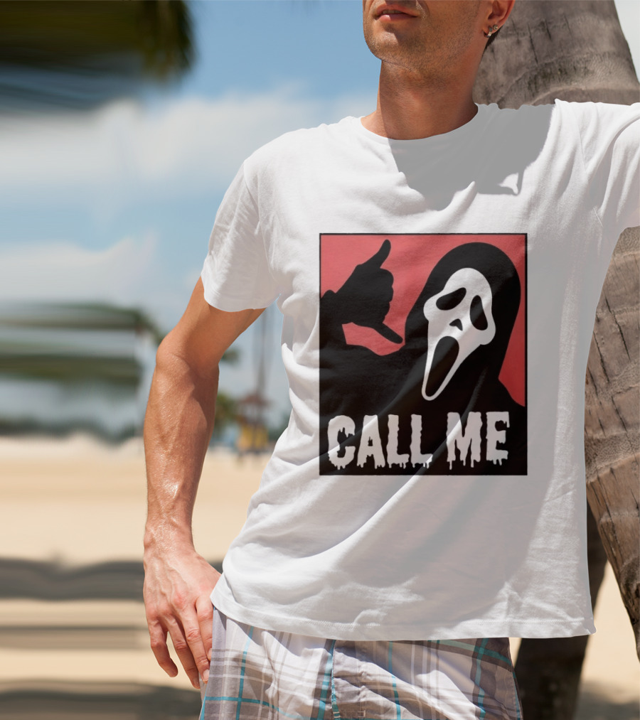 Ghostface Call Me Horror Halloween Scream T-Shirt