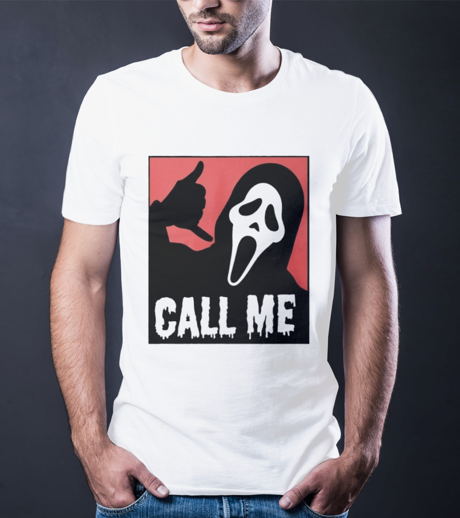 Ghostface Call Me Horror Halloween Scream T-Shirt