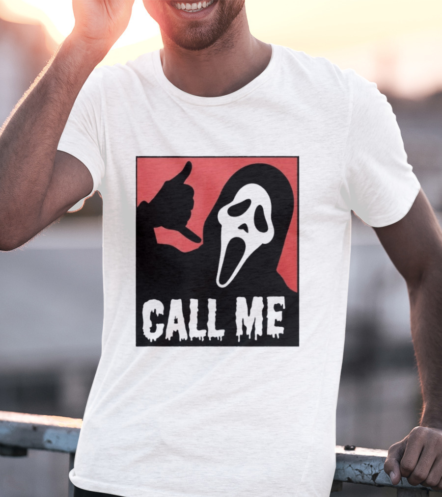Ghostface Call Me Horror Halloween Scream T-Shirt