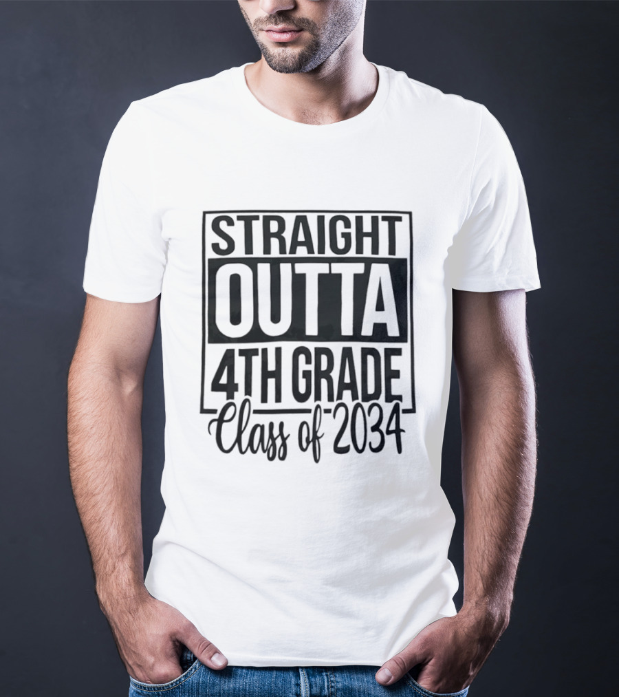 Straight Outta 4th Grade Class Of 2034 Graduation Celebration T-Shirt