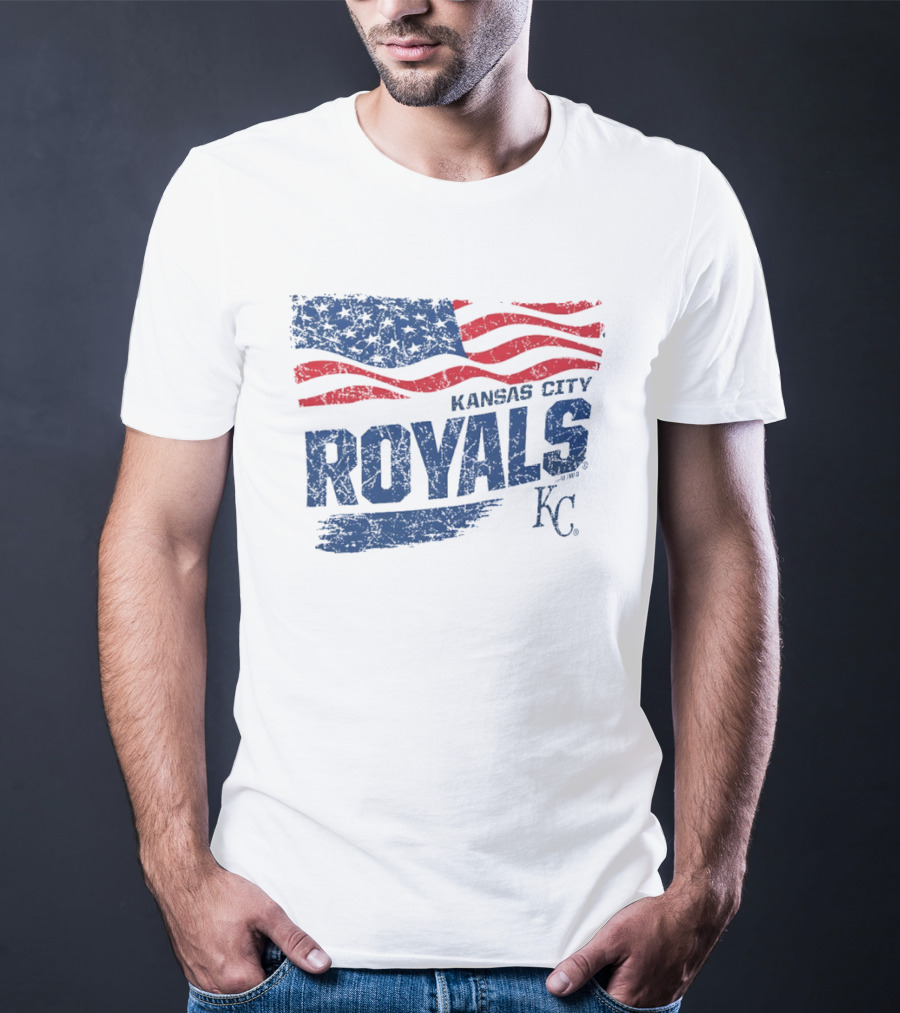 Kansas City Royals Waving American Flag 4th Of July Celebration KC T-Shirt