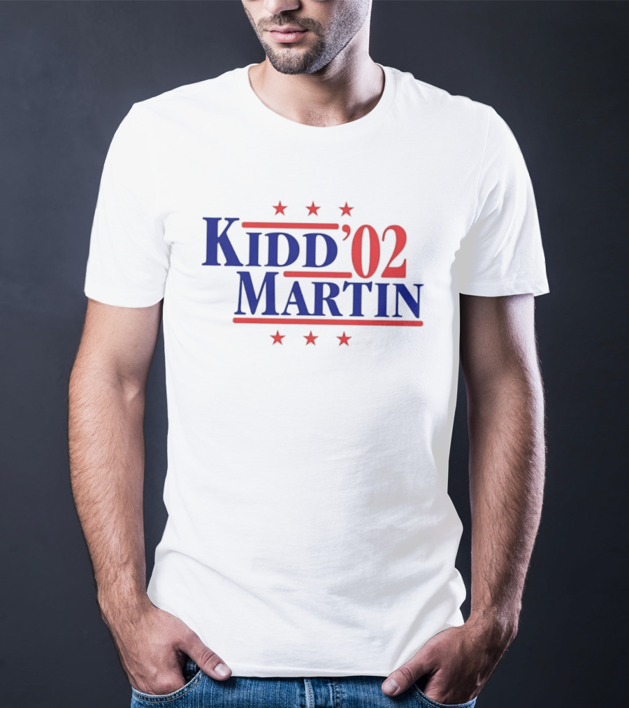 Kidd Martin '02 New Jersey Basketball Campaign Retro Stars T-Shirt