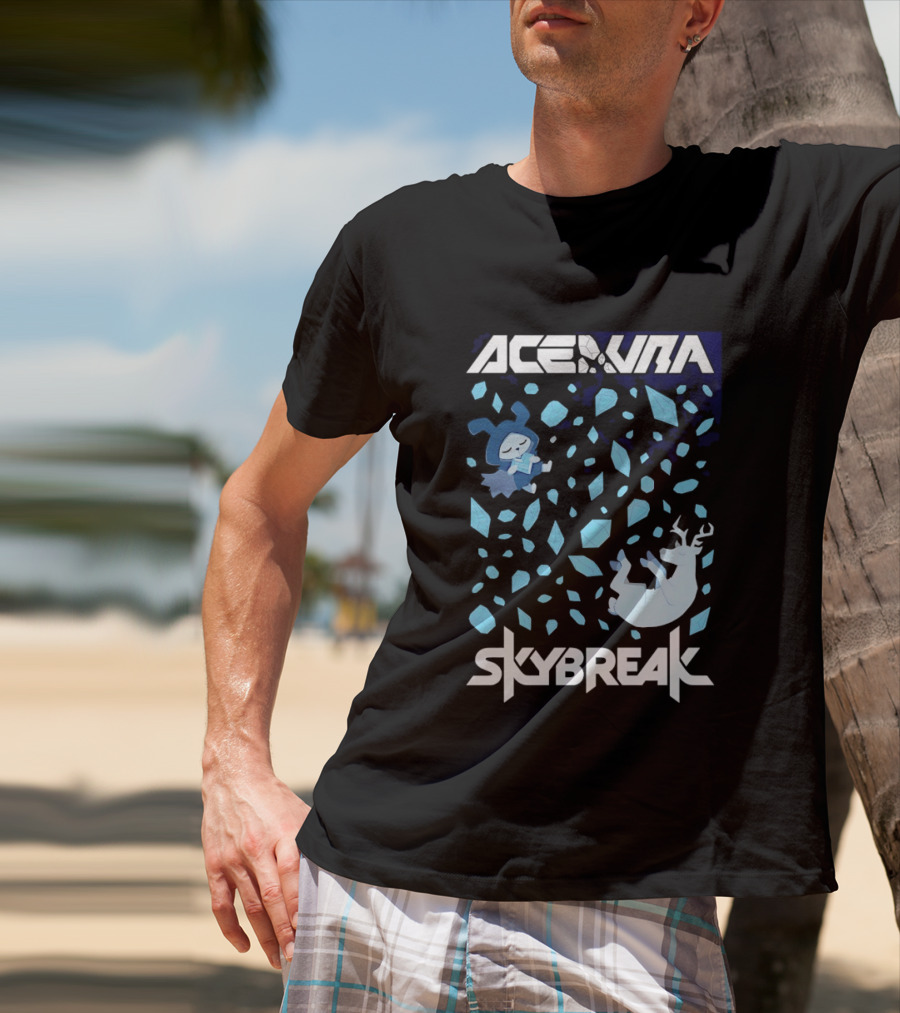 Ace Aura Skybreak EDM Music Artistic Falling Character And Deer With Blue Leaves T-Shirt