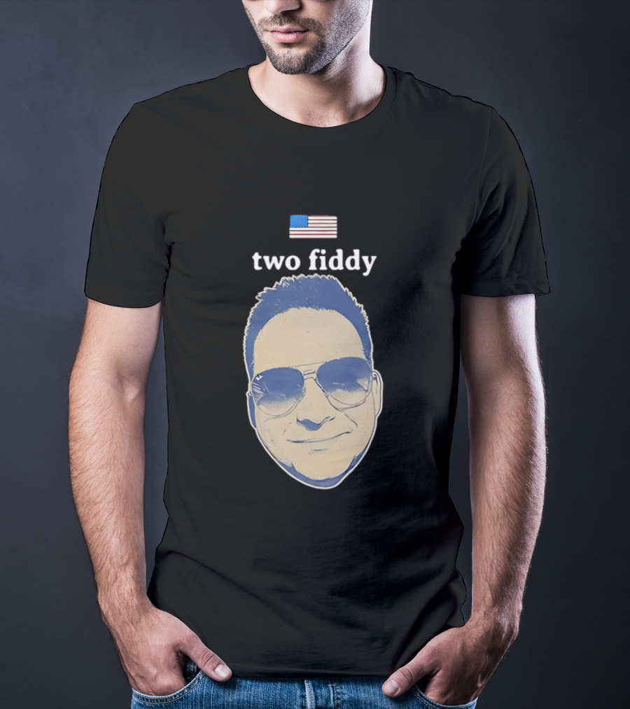 Two Fiddy Jeremy Robinson Face With Sunglasses American Flag T-Shirt