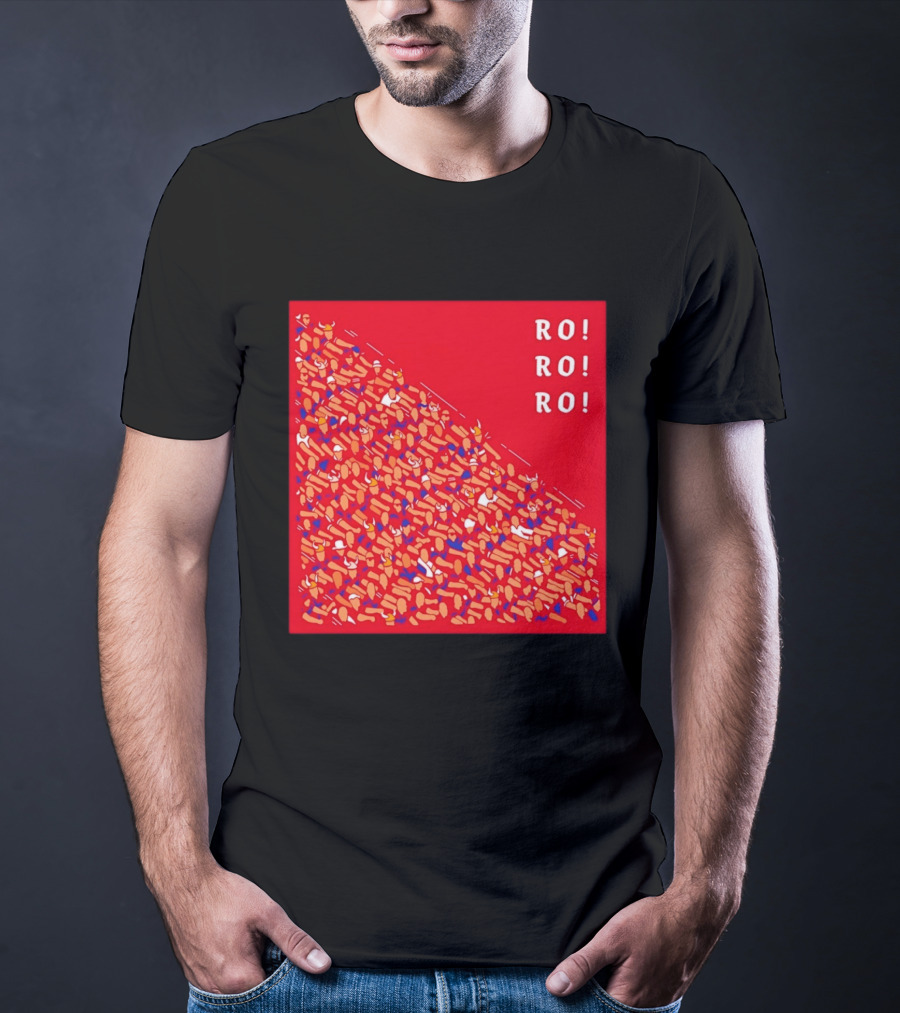 Ro Ro Ro Viking Helmet Crowd Art Red T-Shirt
