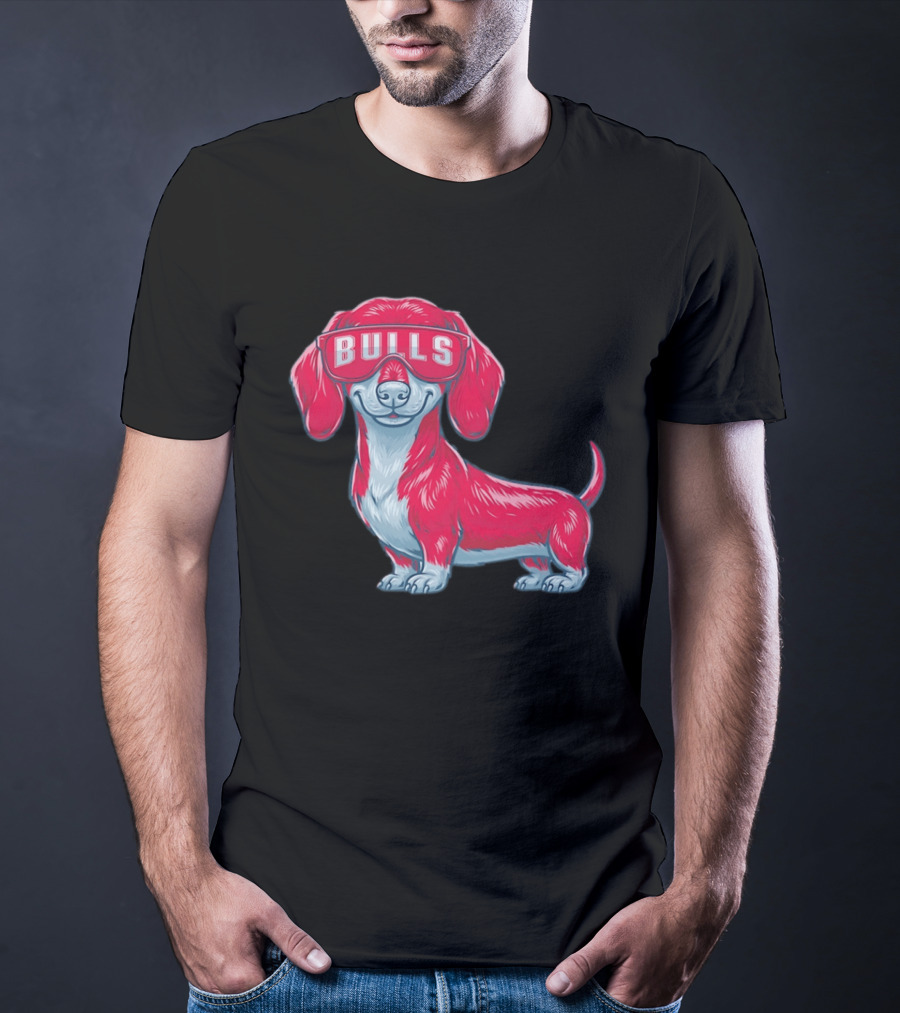 Bulls Dachshund With Sunglasses Cartoon T-Shirt
