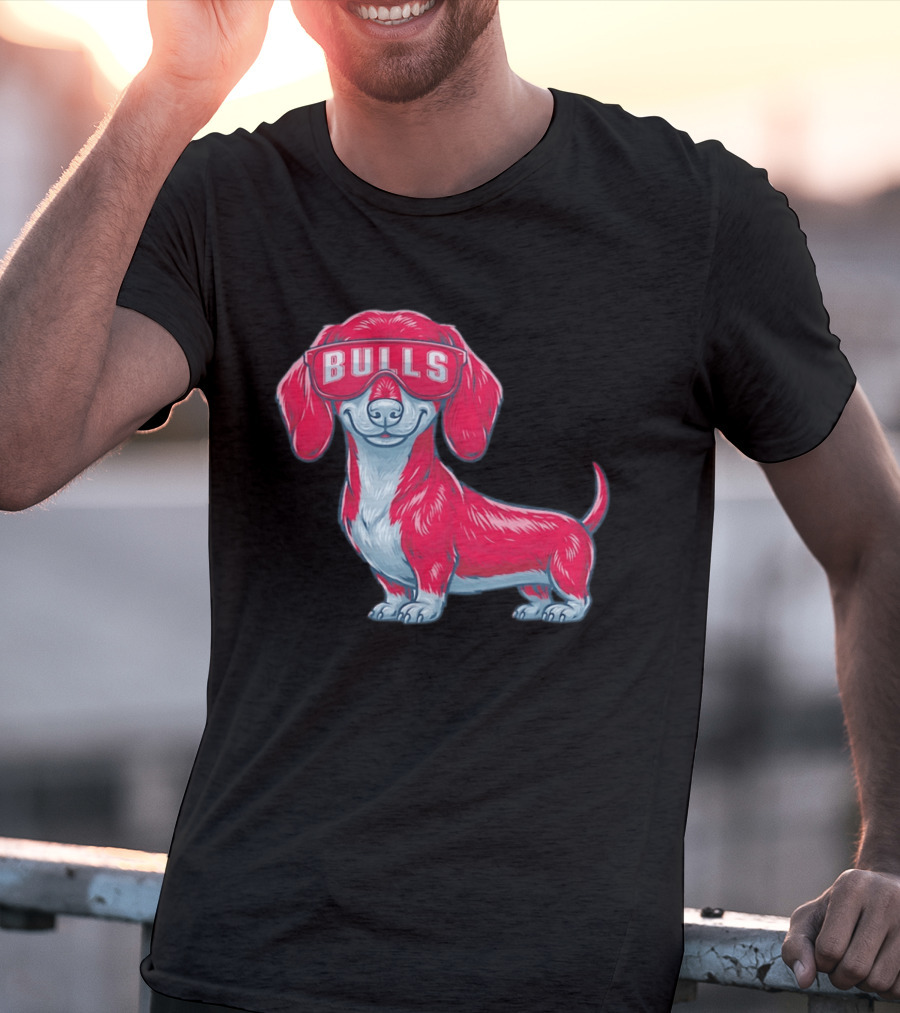 Bulls Dachshund With Sunglasses Cartoon T-Shirt