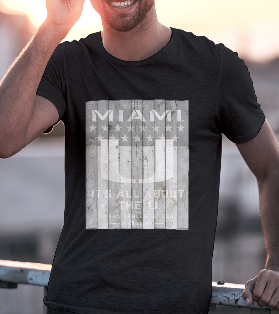 Authentic Miami It's All About The U Coral Gables FL USA Handcrafted T-Shirt