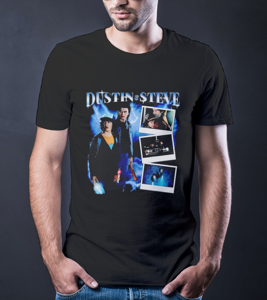 Dustin Steve Polaroid Photos Lightning T-Shirt