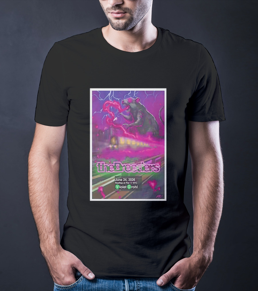 The Breeders Violet Grohl June 24 2026 Pier 17 NYC Rooftop Concert T-Shirt