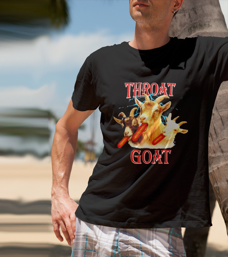 Throat Goat Hot Dog Eating Goats Meme Humor T-Shirt