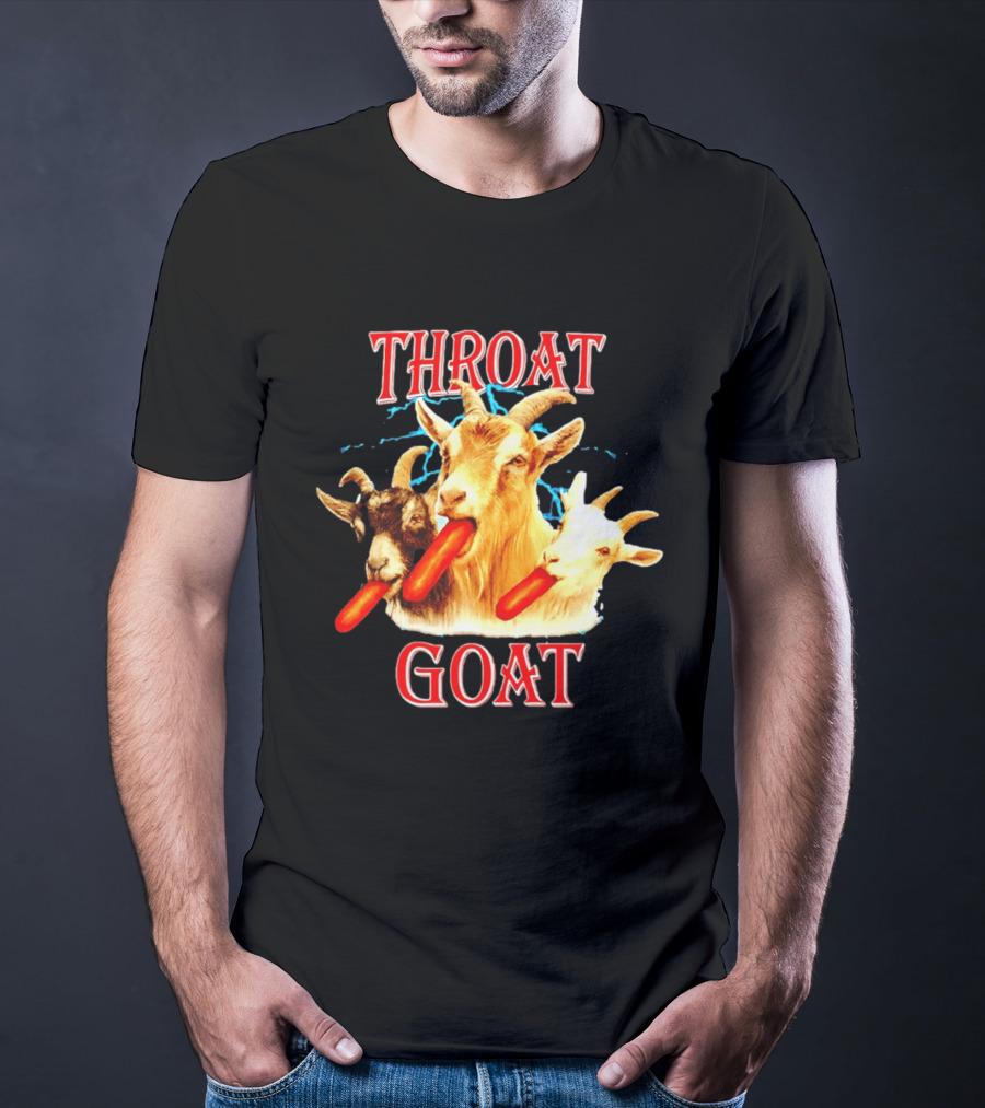 Throat Goat Hot Dog Eating Goats Meme Humor T-Shirt
