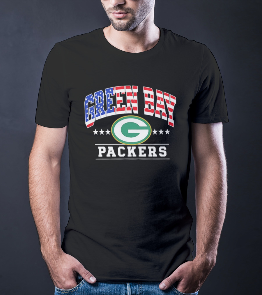 Green Bay Packers 1776 2026 250 Years 4th Of July American Flag T-Shirt