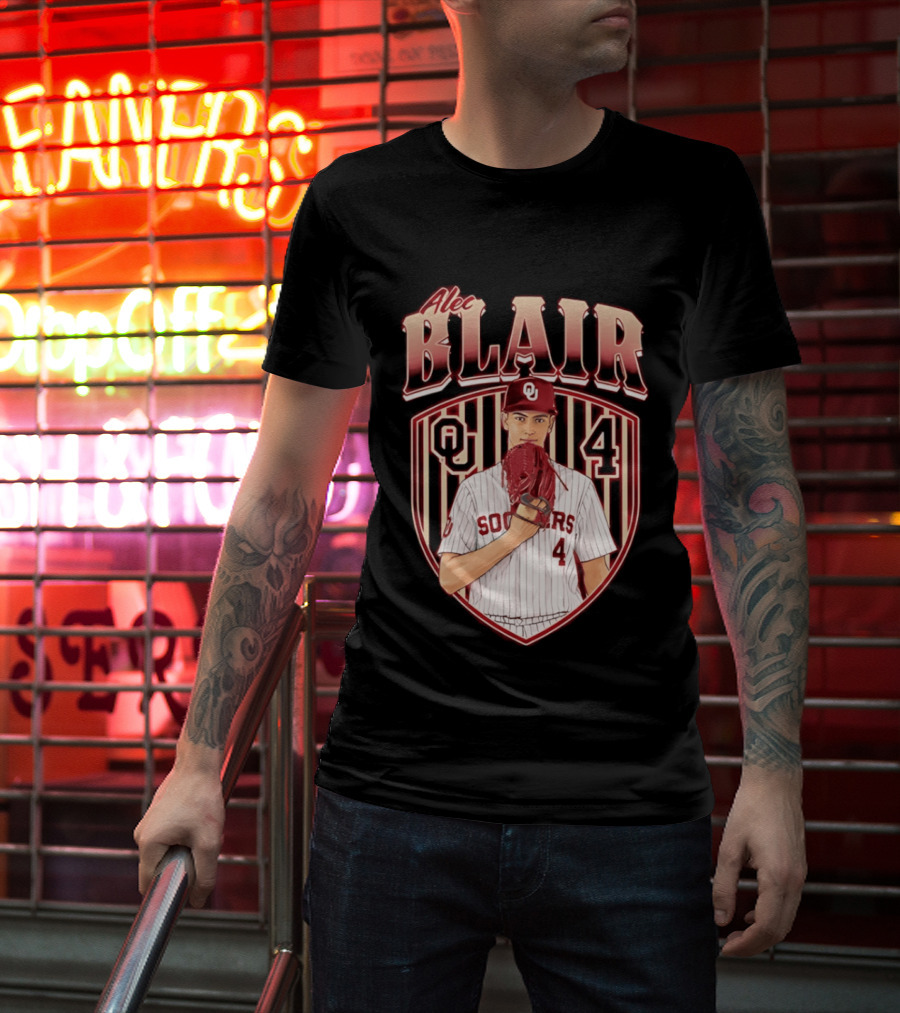 Oklahome Sooners Alec Blair Number 4 Baseball Player T-Shirt
