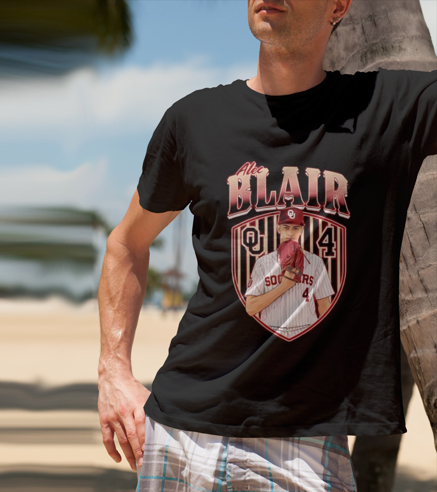 Oklahome Sooners Alec Blair Number 4 Baseball Player T-Shirt