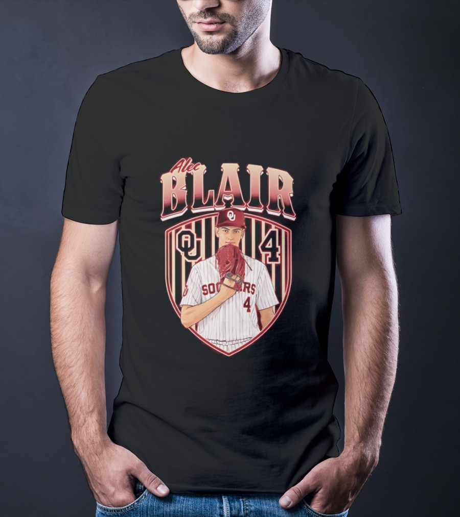 Oklahome Sooners Alec Blair Number 4 Baseball Player T-Shirt