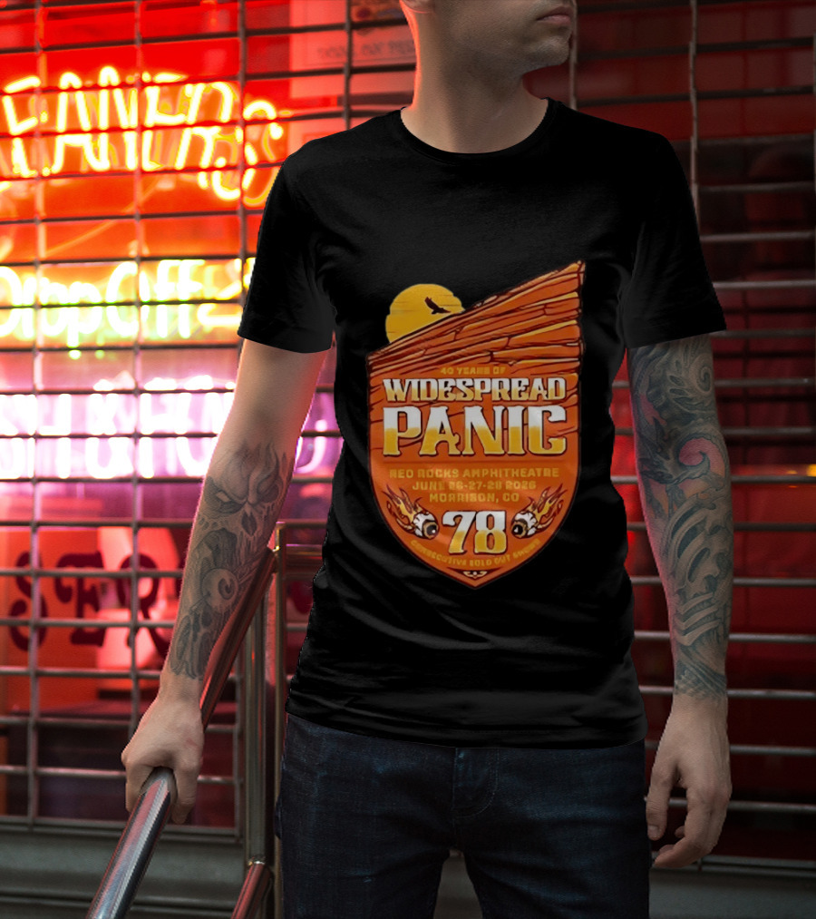 40 Years Of Widespread Panic Red Rocks Amphitheatre June 26 28 2026 Morrison Colorado 78 Consecutive Sold Out Shows T-Shirt