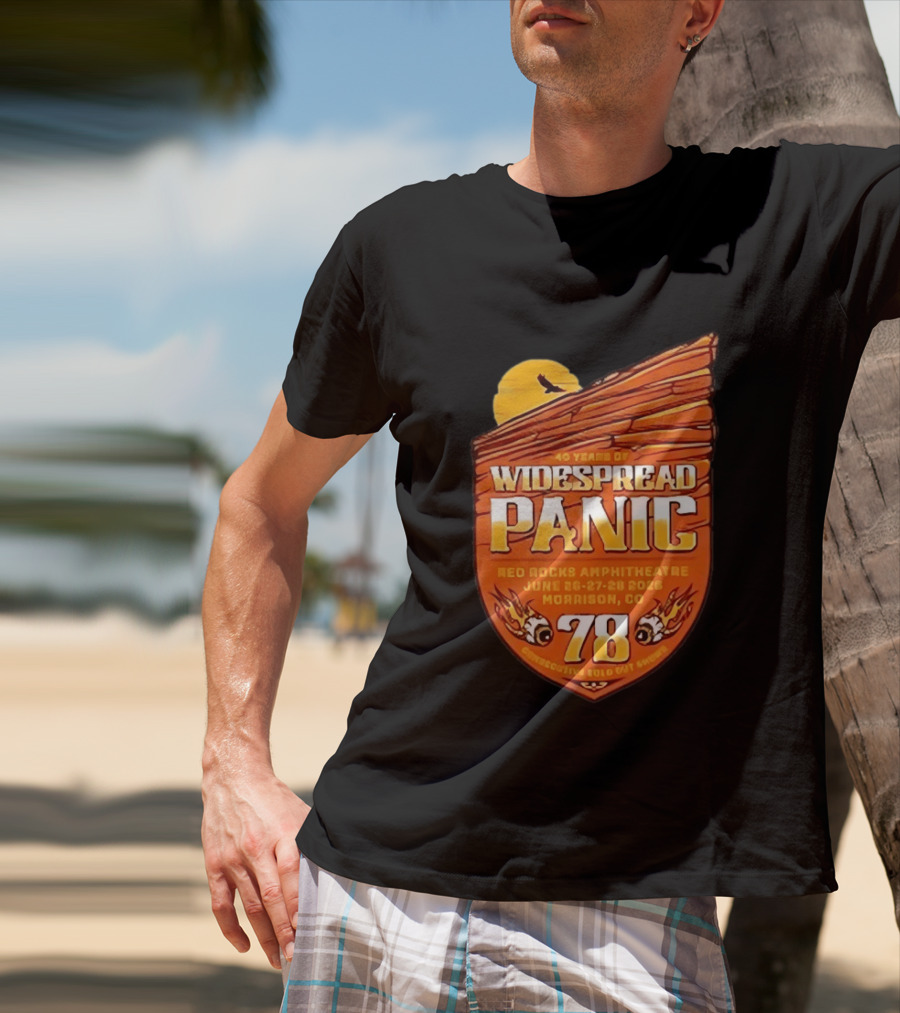40 Years Of Widespread Panic Red Rocks Amphitheatre June 26 28 2026 Morrison Colorado 78 Consecutive Sold Out Shows T-Shirt