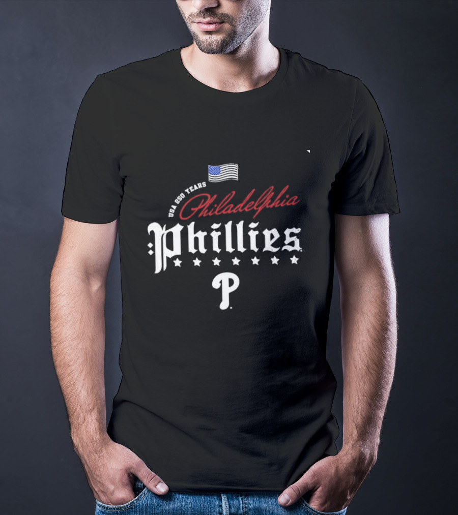 Philadelphia Phillies MLB USA 250 Years 4th Of July Celebration T-Shirt