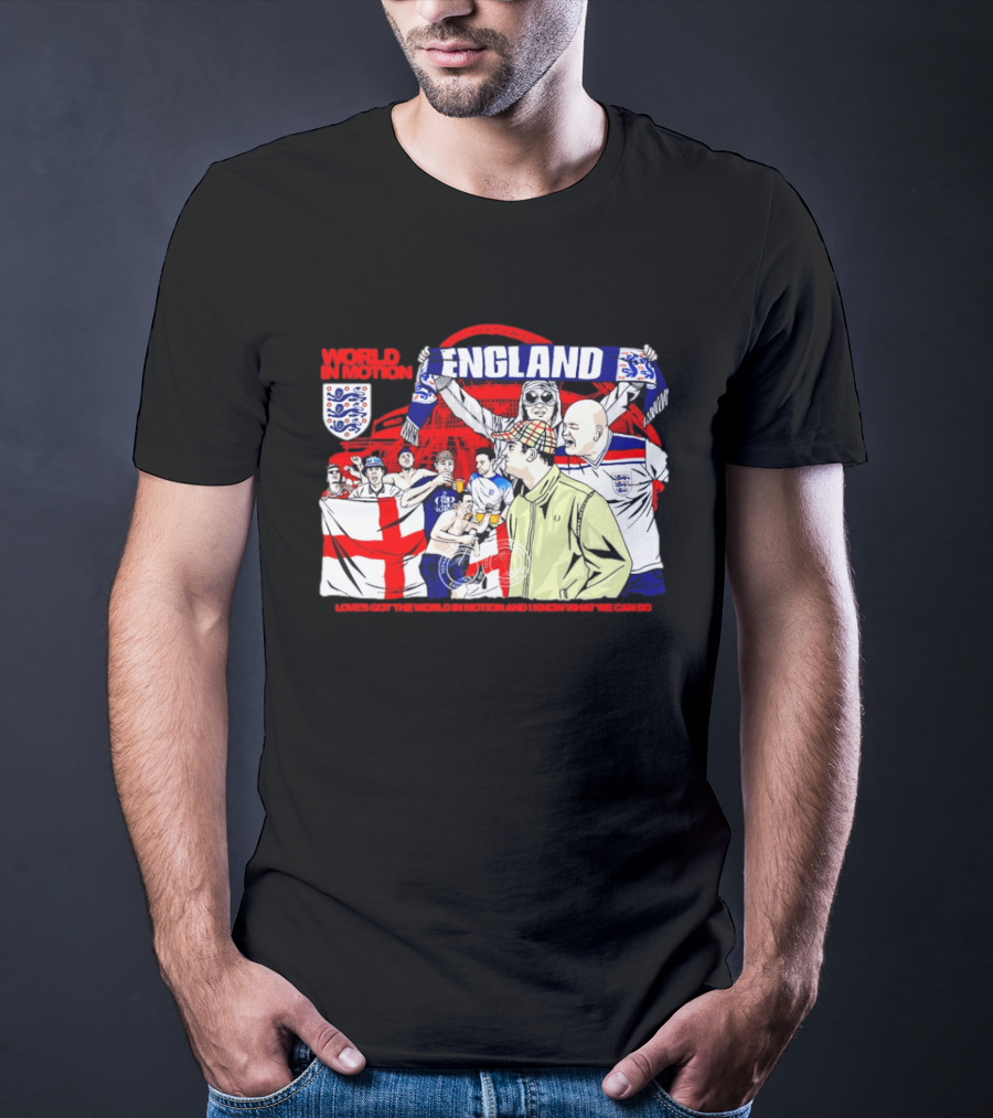 World In Motion England Football Fans Wembley Stadium England Supporters T-Shirt
