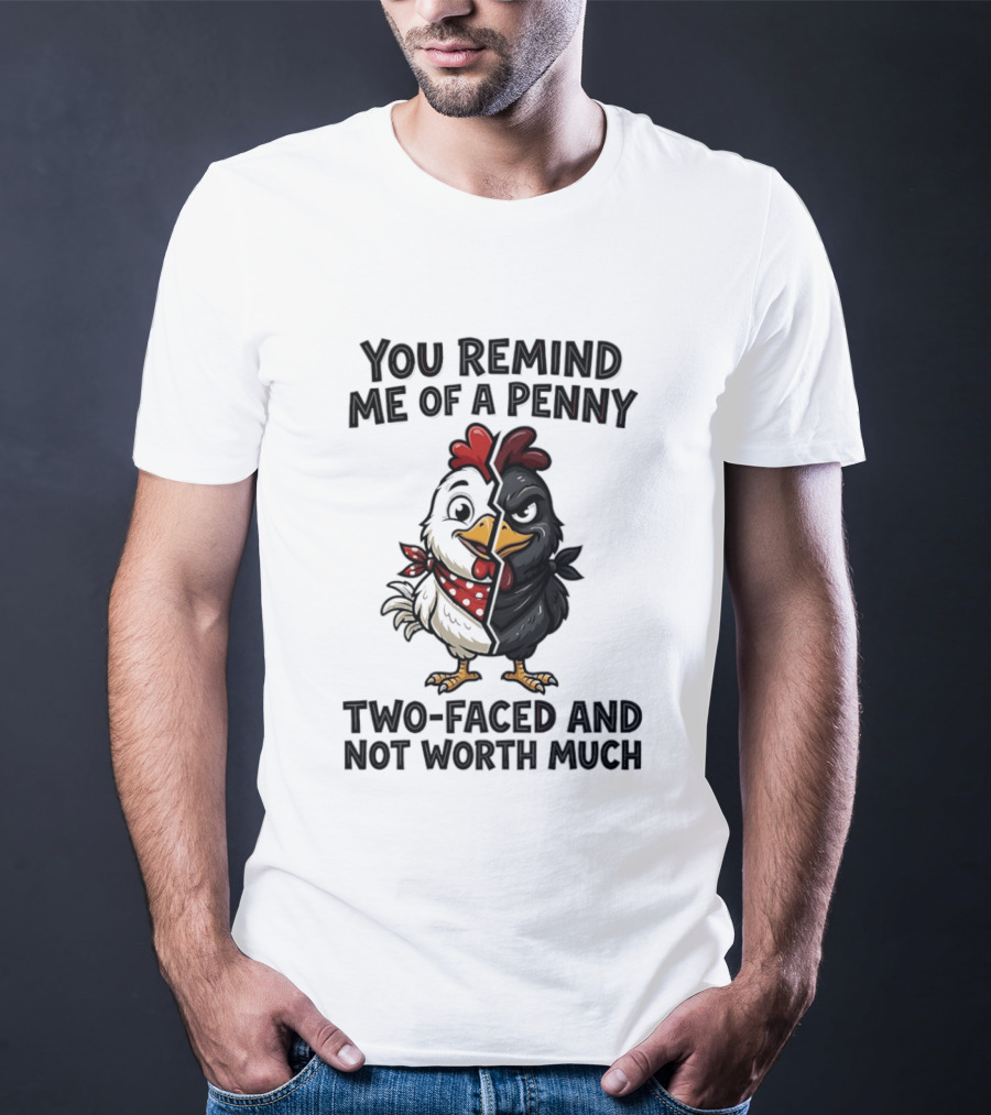You Remind Me Of A Penny Two Faced Chicken Not Worth Much T-Shirt