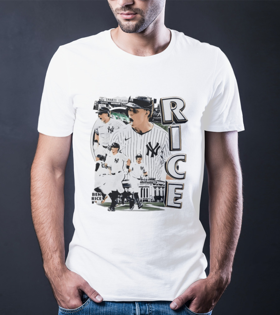 Ben Rice New York Yankees 2026 Collage 90s Bootleg Yankee Stadium RICE T-Shirt