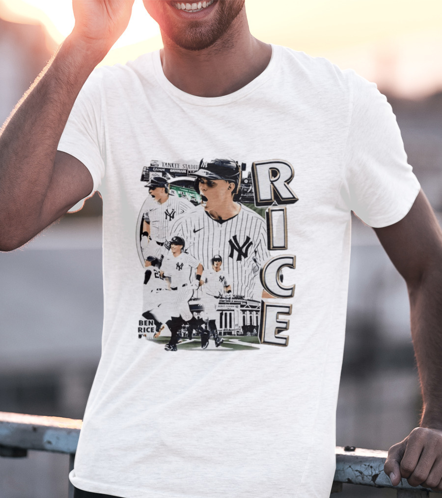 Ben Rice New York Yankees 2026 Collage 90s Bootleg Yankee Stadium RICE T-Shirt